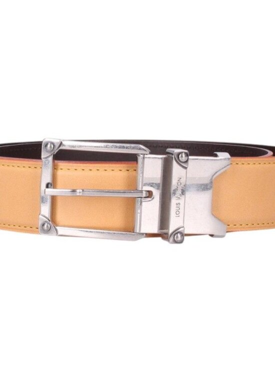 Louis Vuitton Corner Pin Trunk 35mm Leather Reversible Belt Men\'s 90